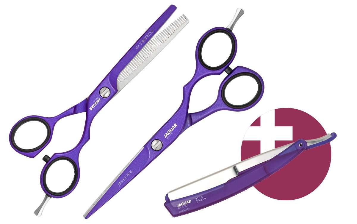 Kit ciseaux Jaguar Pastell Plus Offset Viola - Ciseaux Premium®
