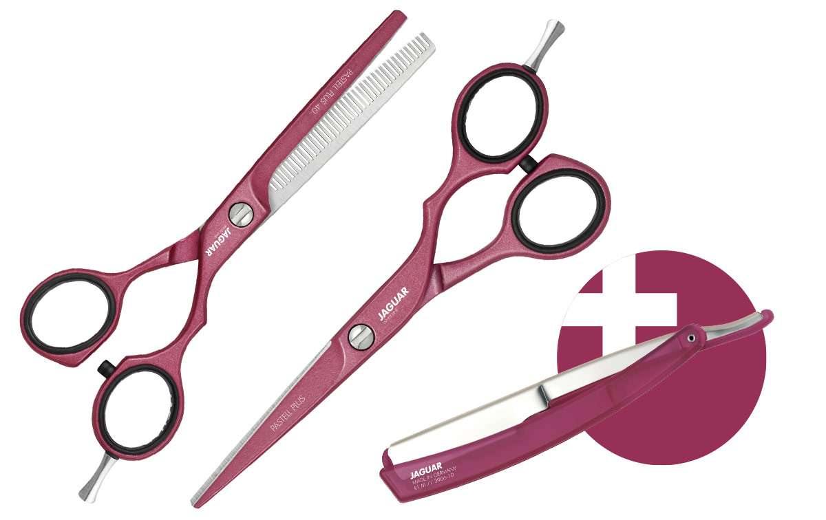 Kit ciseaux Jaguar Pastell Plus Offset Berry - Ciseaux Premium®